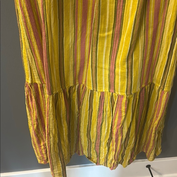 Prana Yellow and Pink Ruched Smocked Maxi Sundress - Picture 6 of 6
